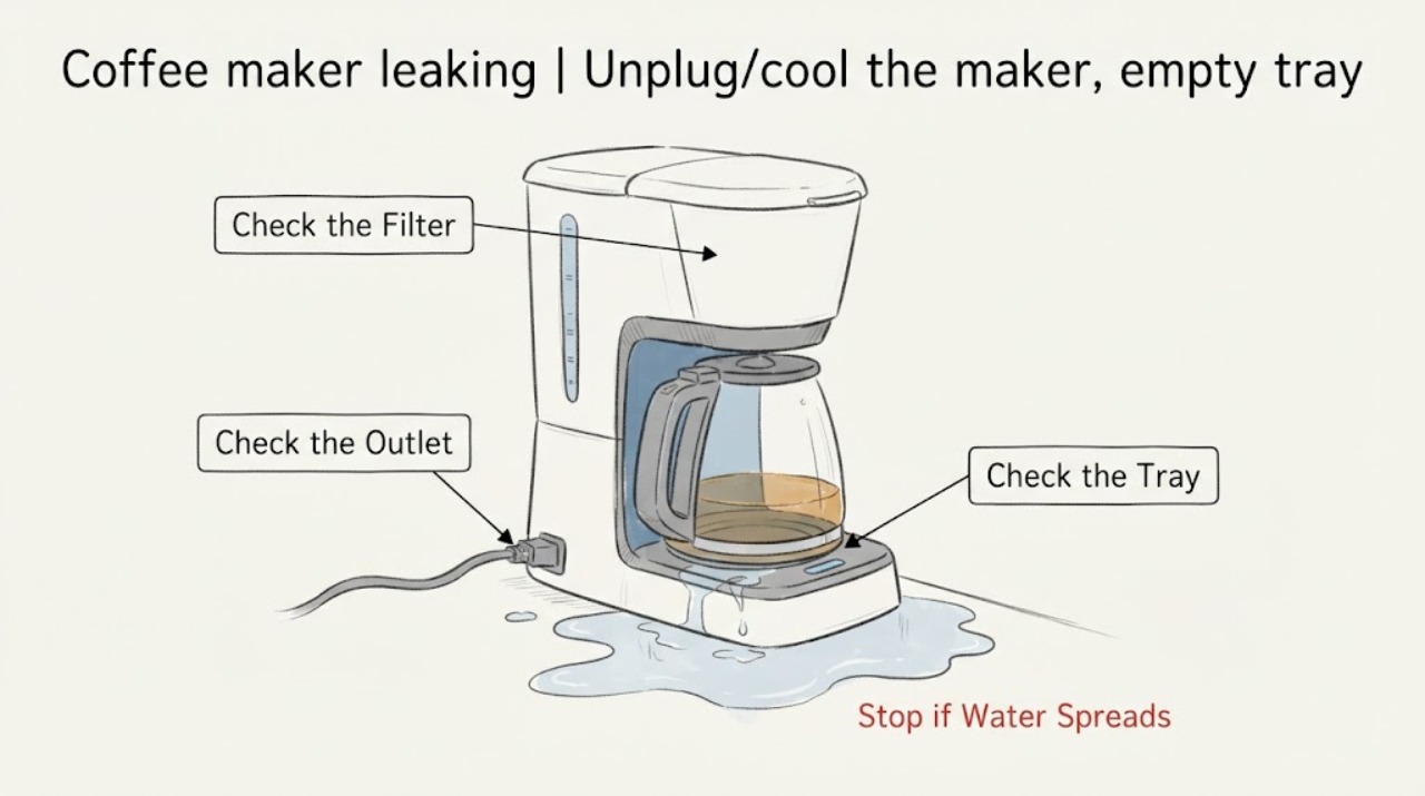 Coffee maker leaking