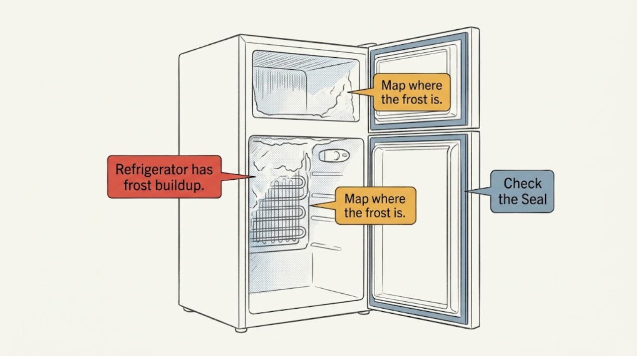 Refrigerator has frost buildup