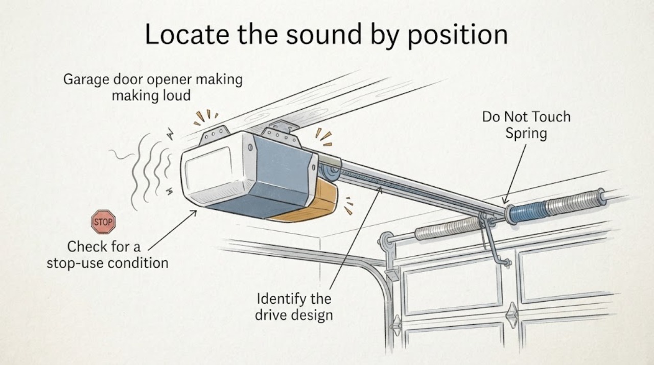Garage door opener making loud