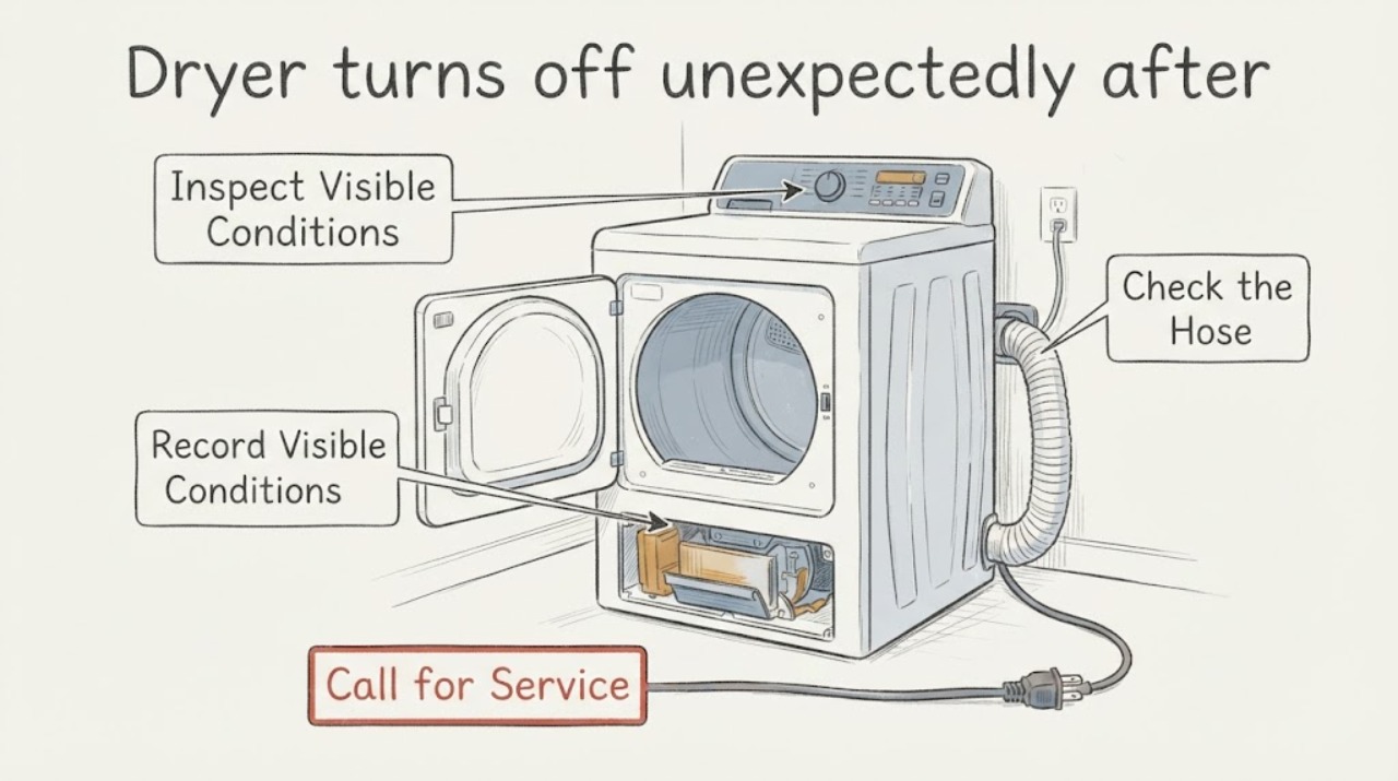 Dryer turns off unexpectedly after