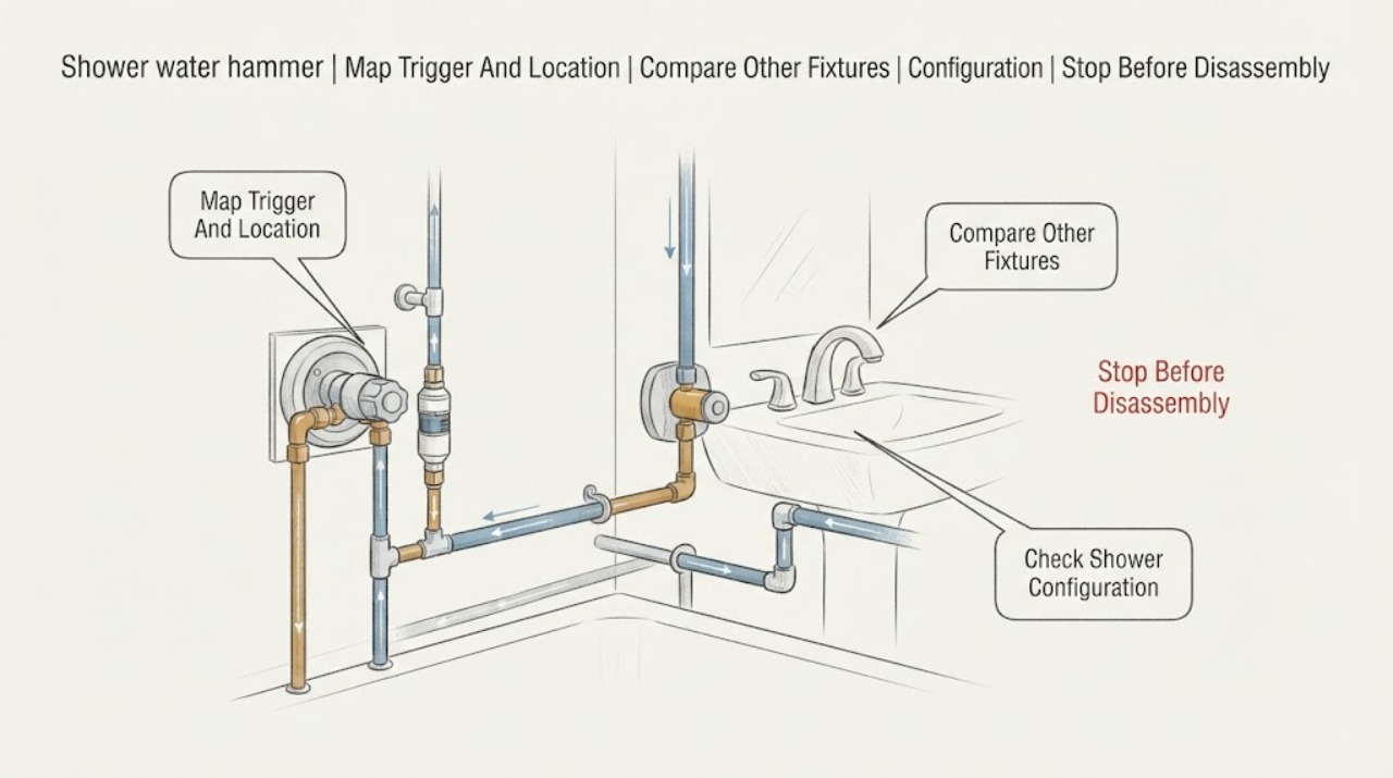 Shower water hammer