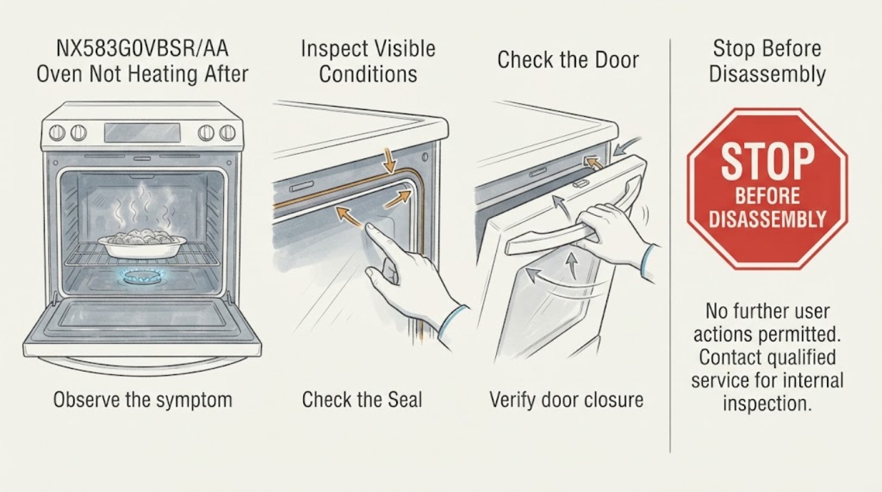 NX583G0VBSR/AA Oven Not Heating After
