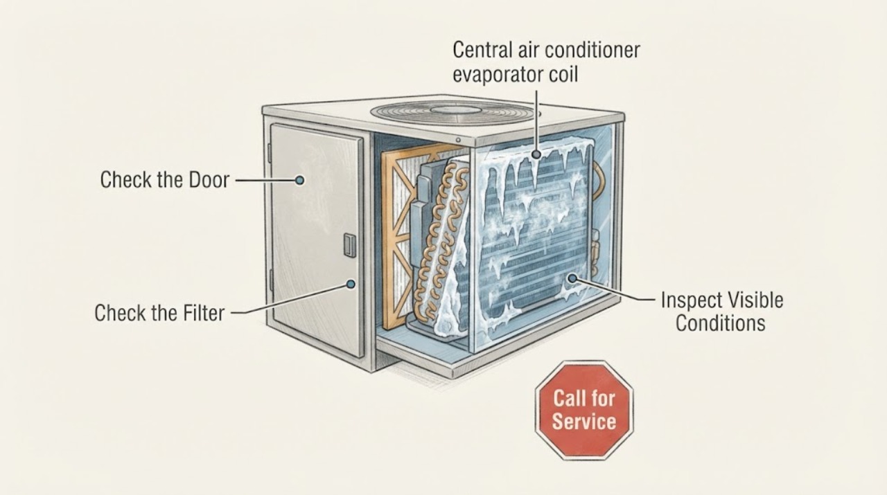 Central air conditioner evaporator coil