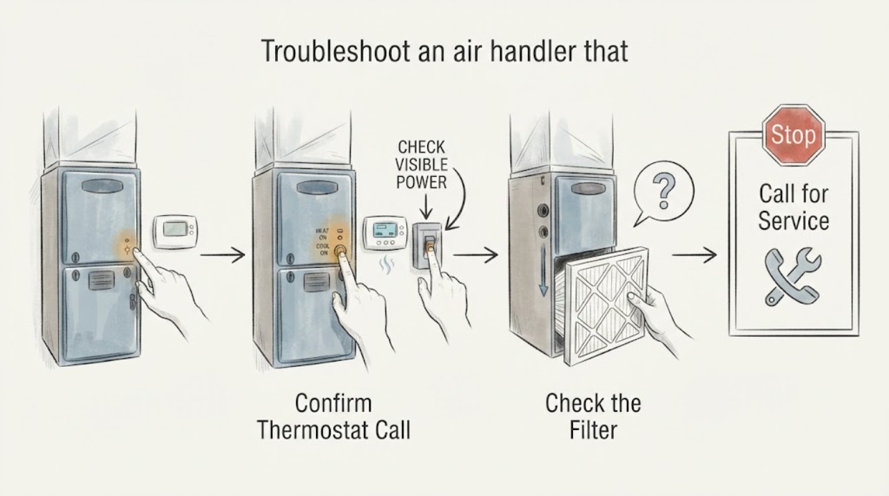 Troubleshoot an air handler that