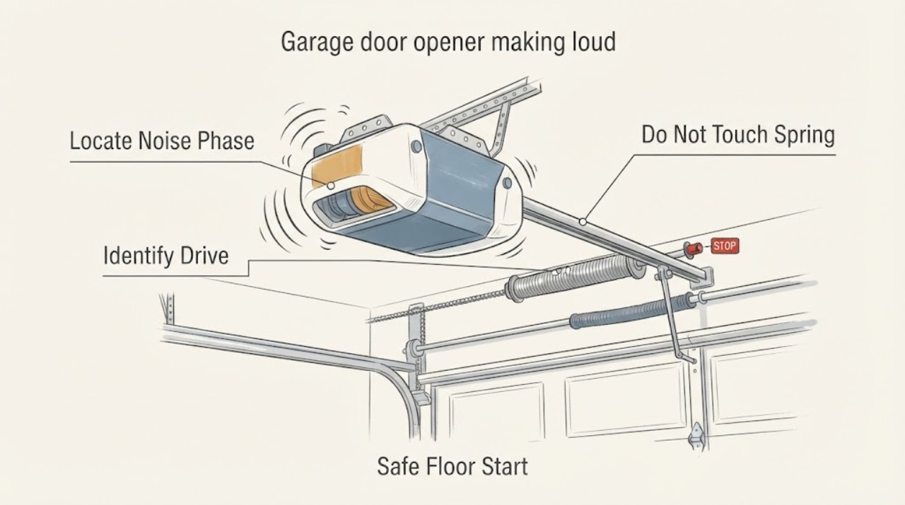 Garage door opener making loud