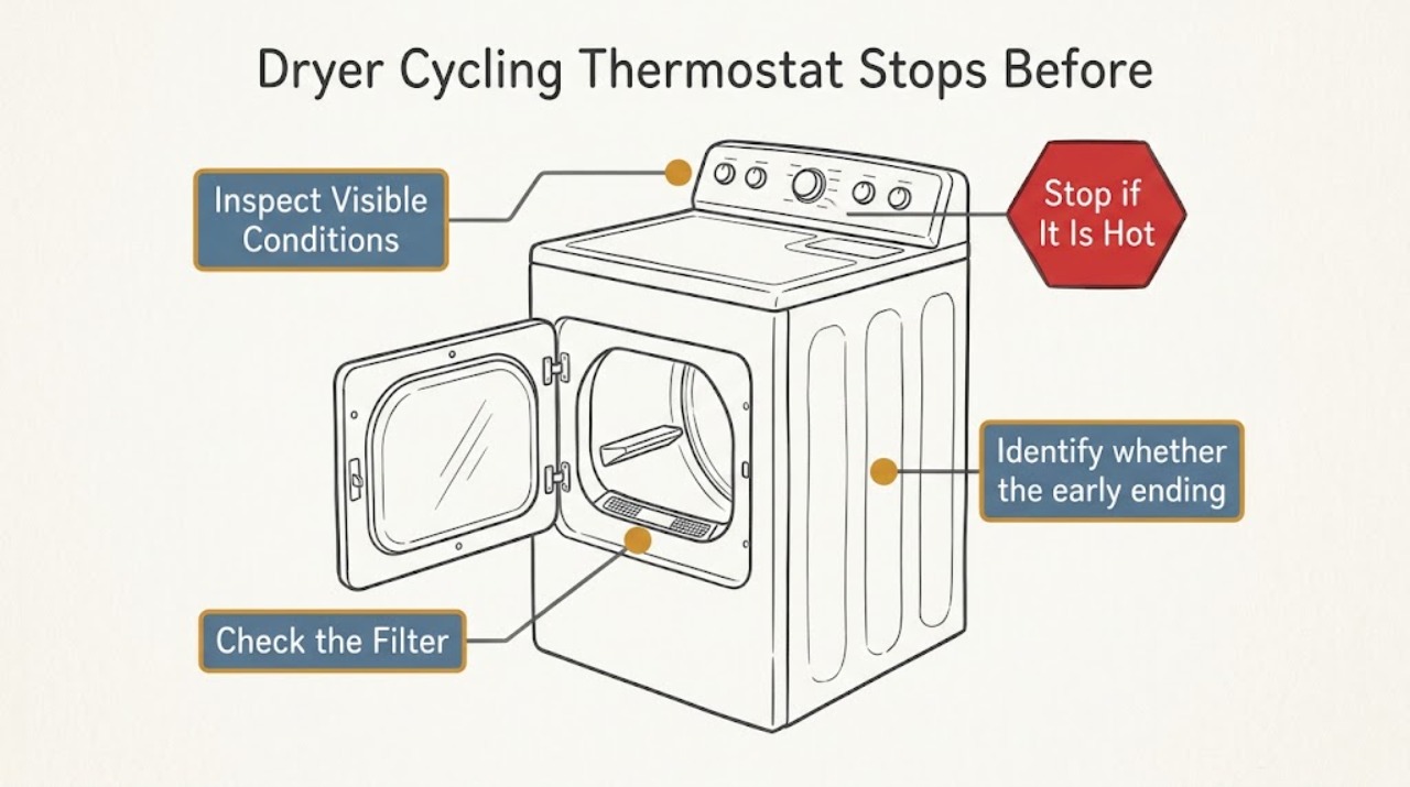 Dryer Cycling Thermostat Stops Before
