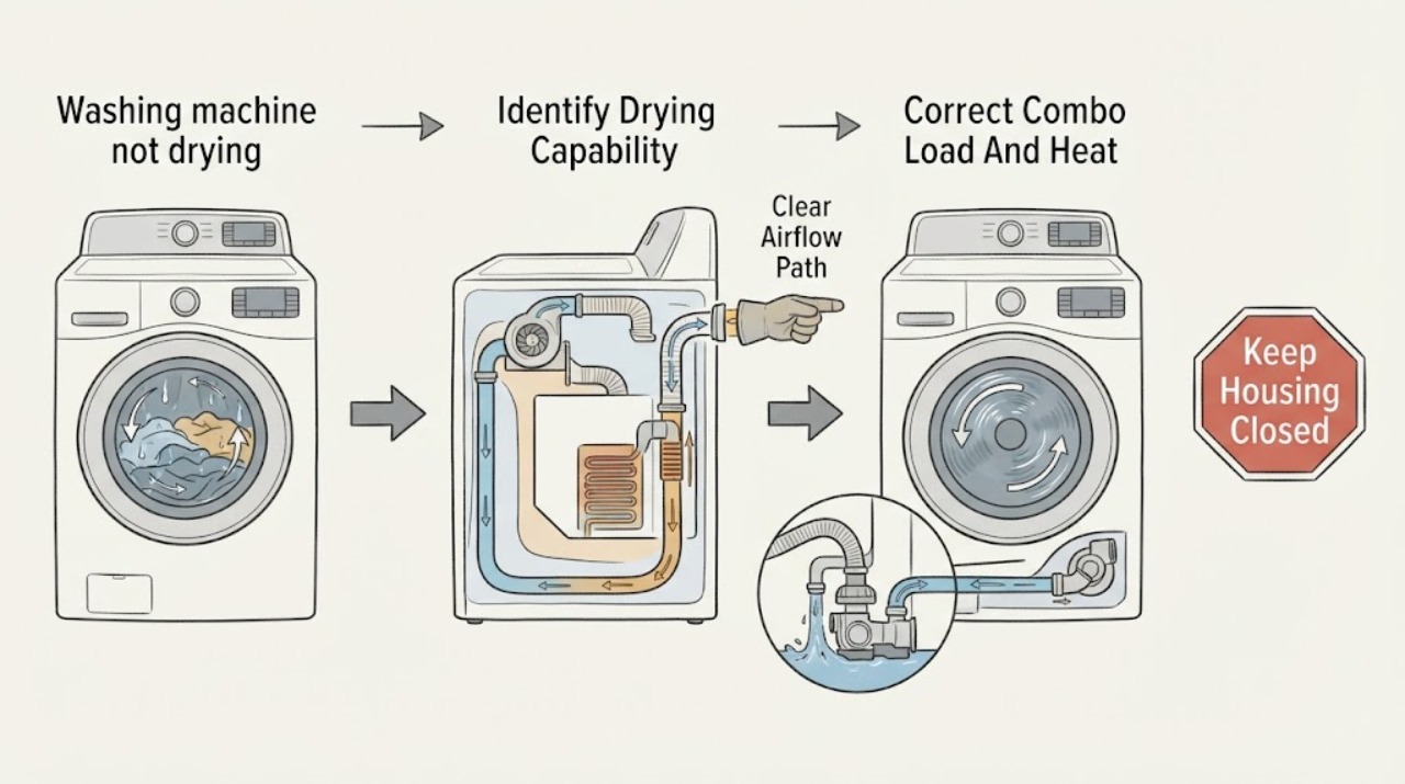 Washing machine not drying