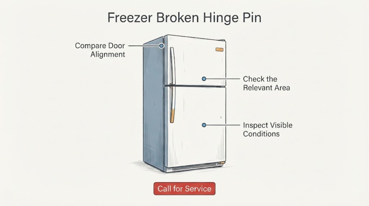 Freezer Broken Hinge Pin