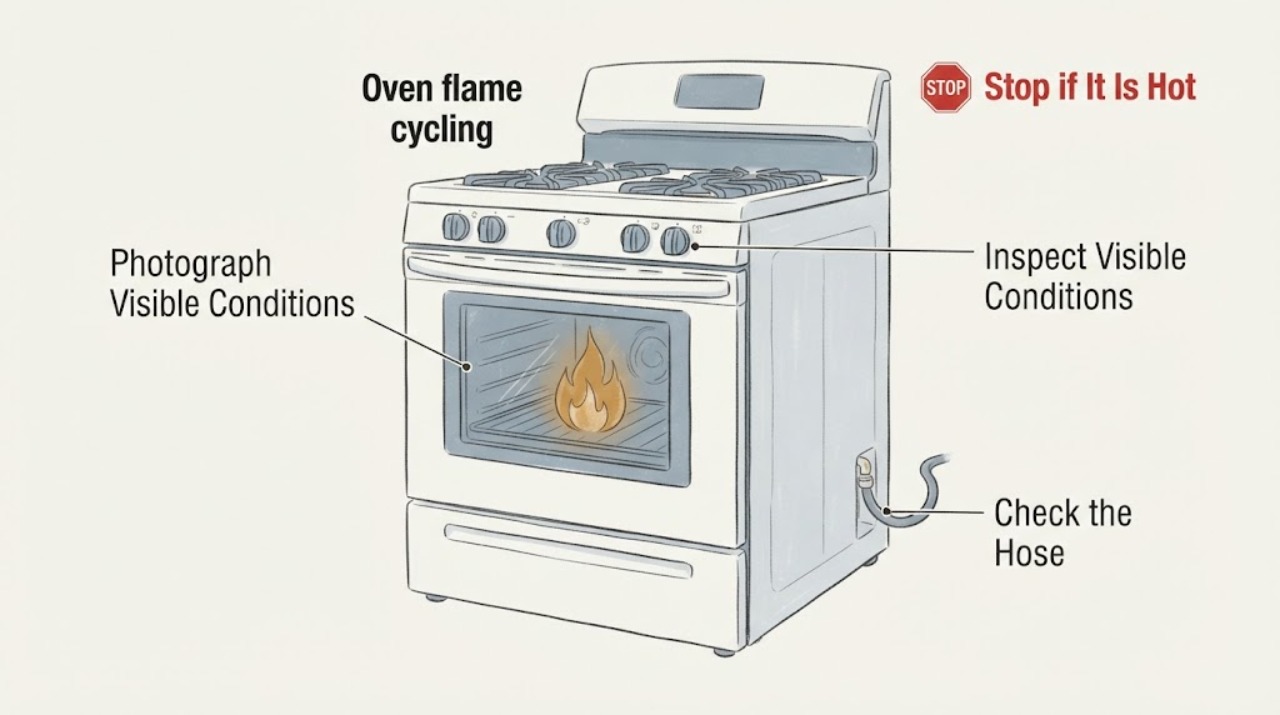 Oven flame cycling