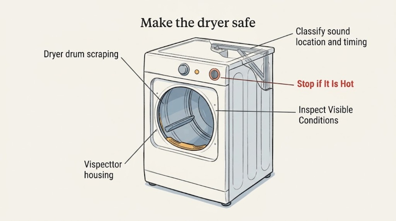 Dryer drum scraping