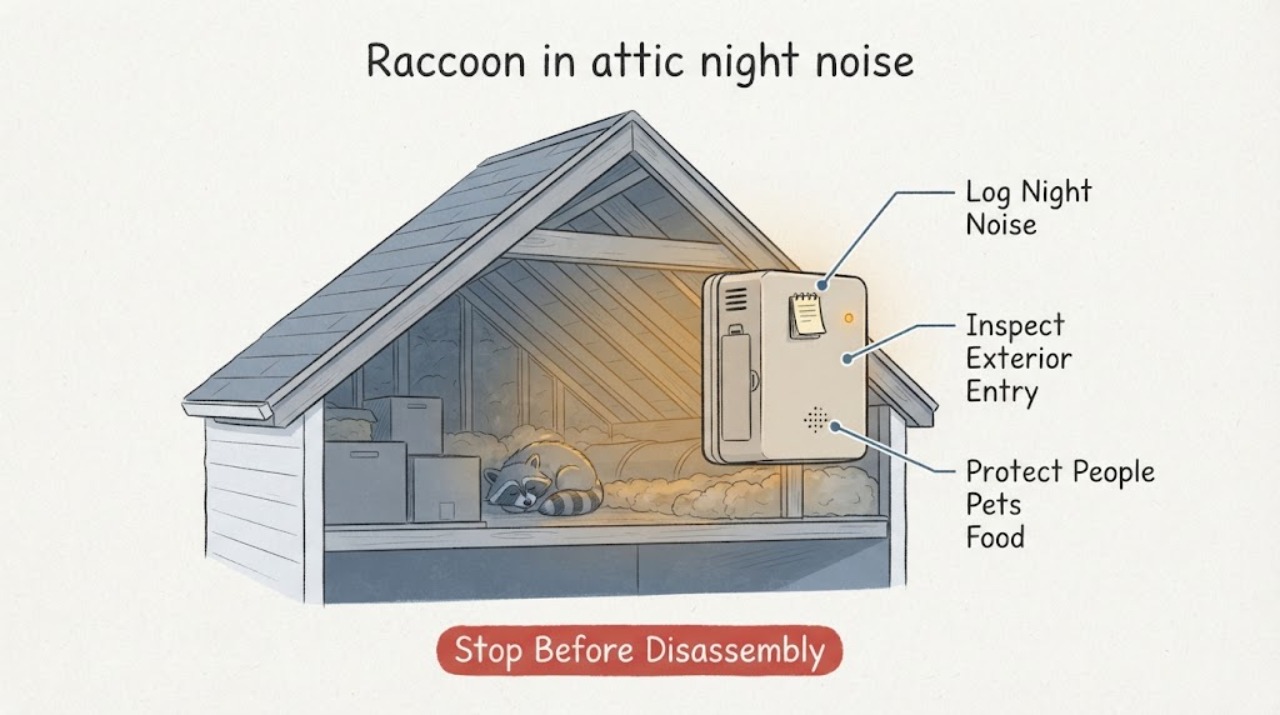 Raccoon in attic night noise