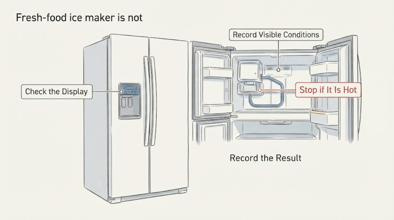 Fresh-food ice maker is not