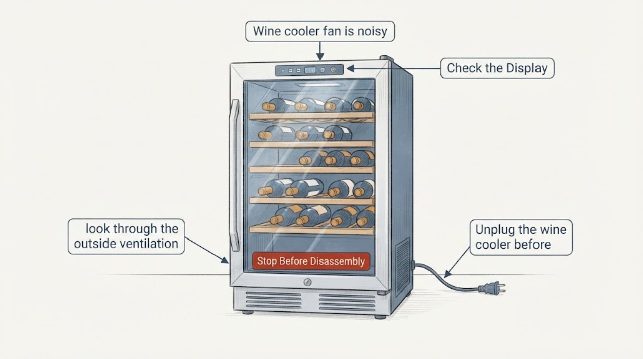 Wine cooler fan is noisy