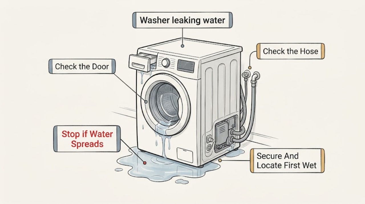 Washer leaking water