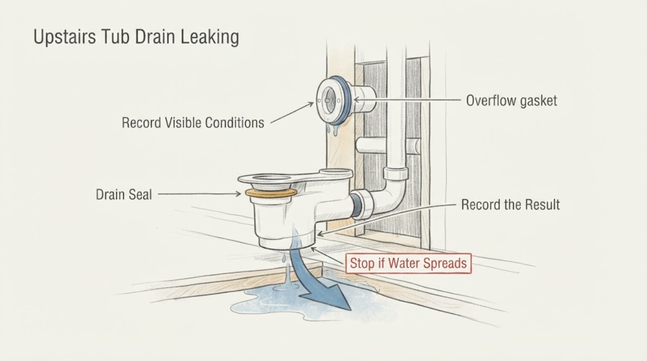 Upstairs Tub Drain Leaking