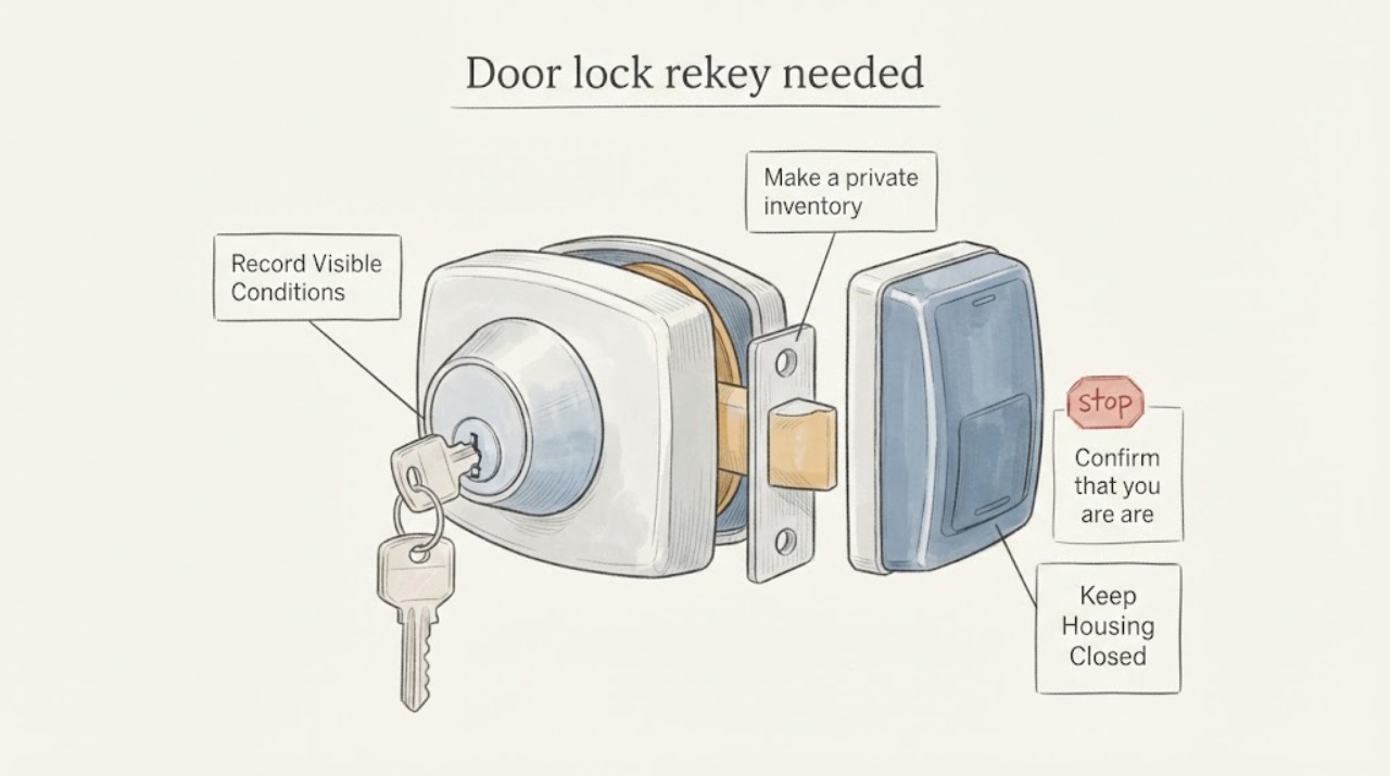 Door lock rekey needed