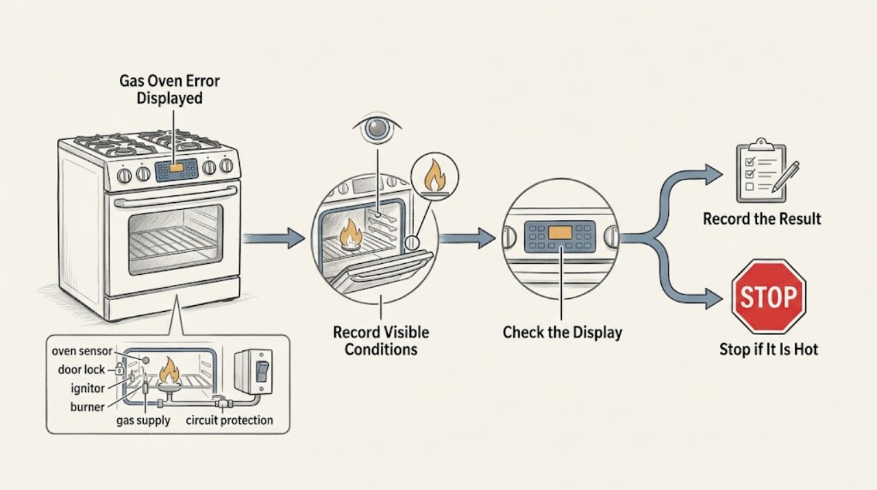 Gas Oven Error Displayed