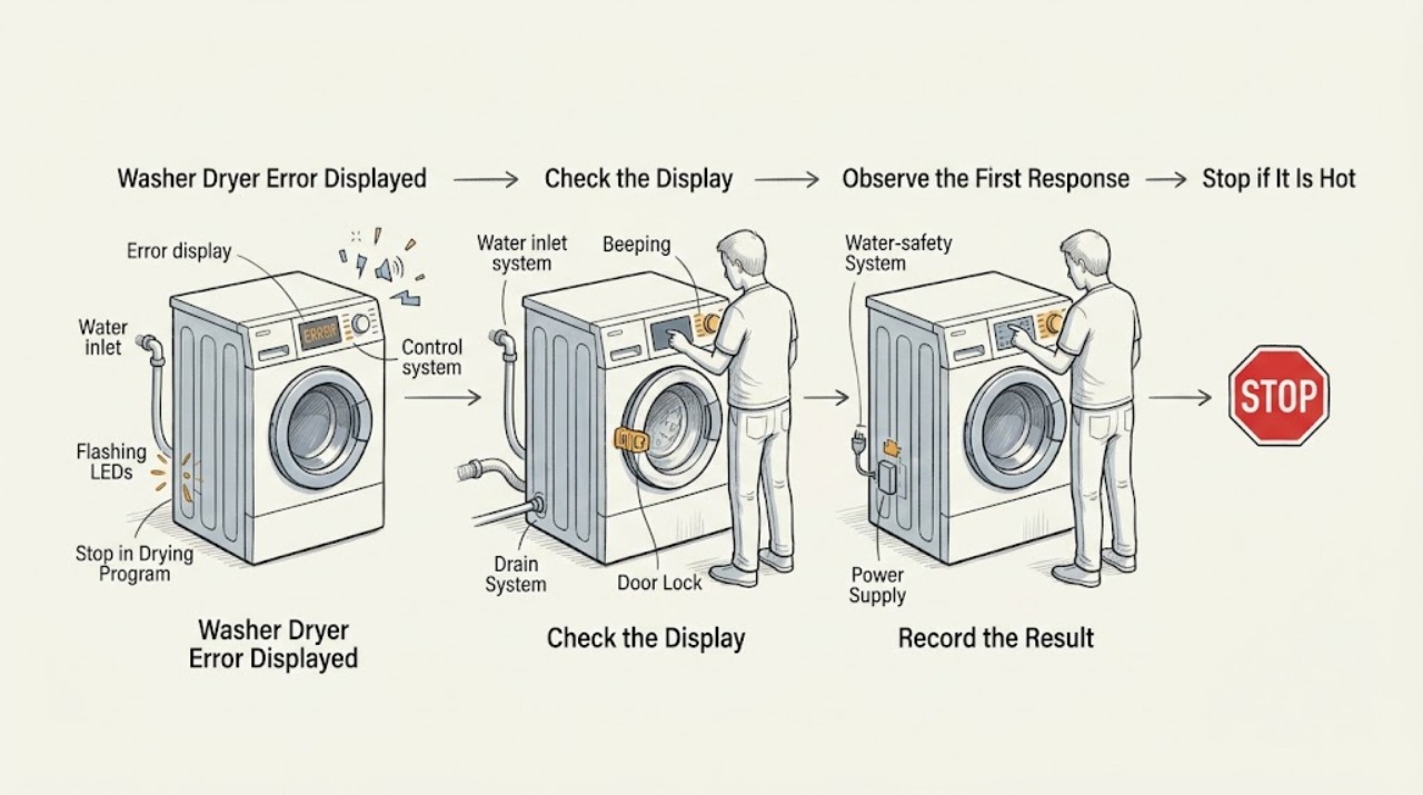 Washer Dryer Error Displayed