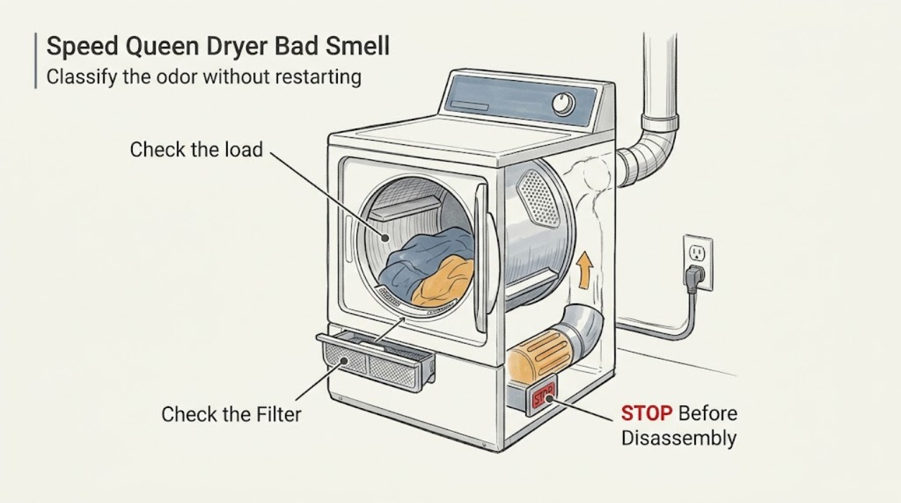 Speed Queen Dryer Bad Smell