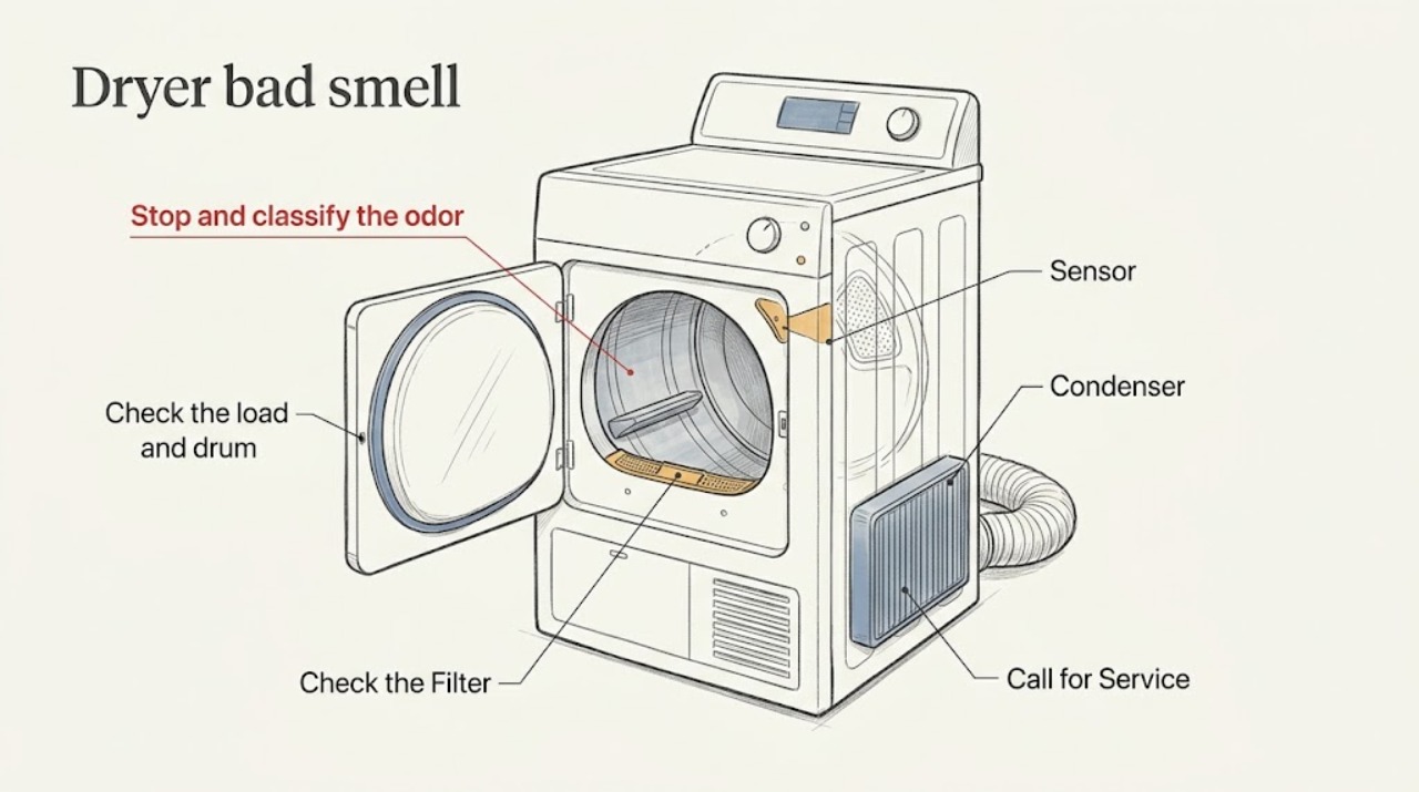 Dryer bad smell