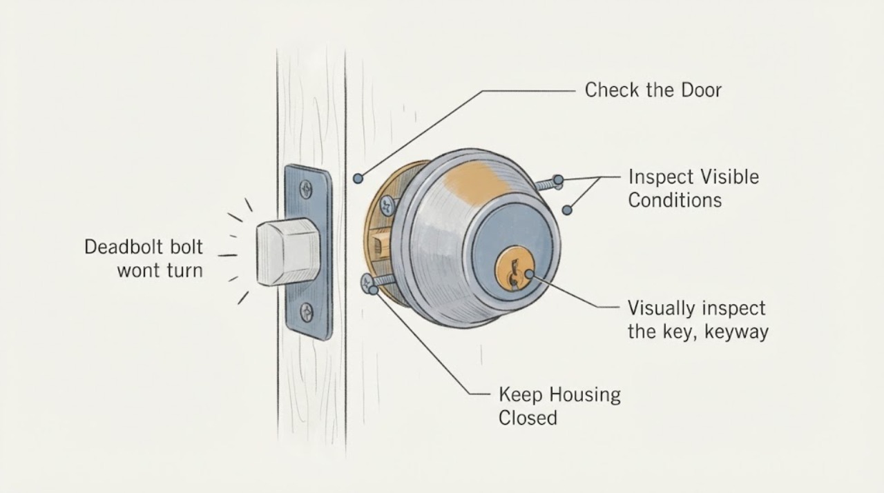 Deadbolt bolt wont turn