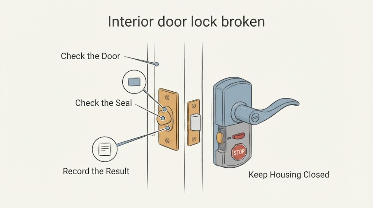 Interior door lock broken