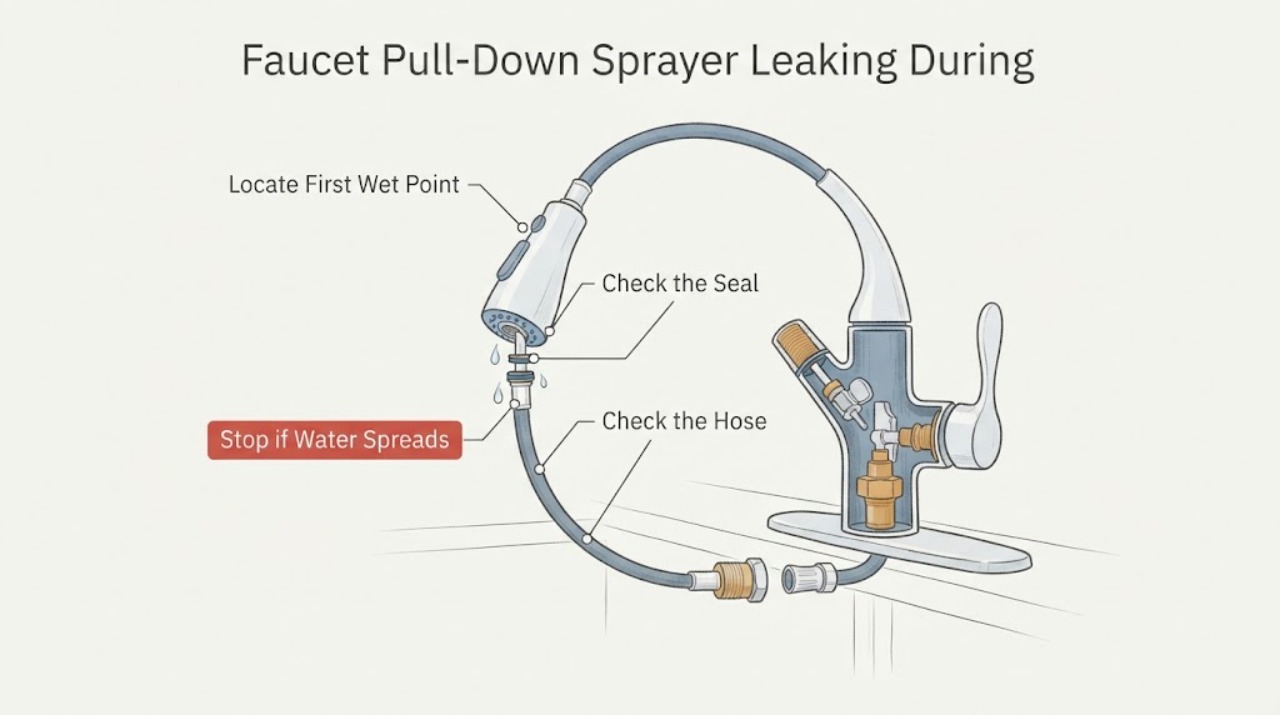 Faucet Pull-Down Sprayer Leaking During
