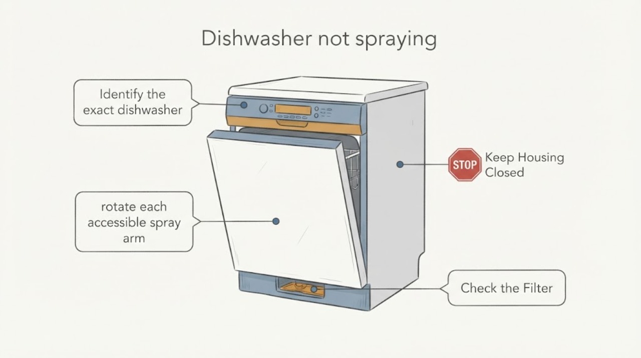 Dishwasher not spraying