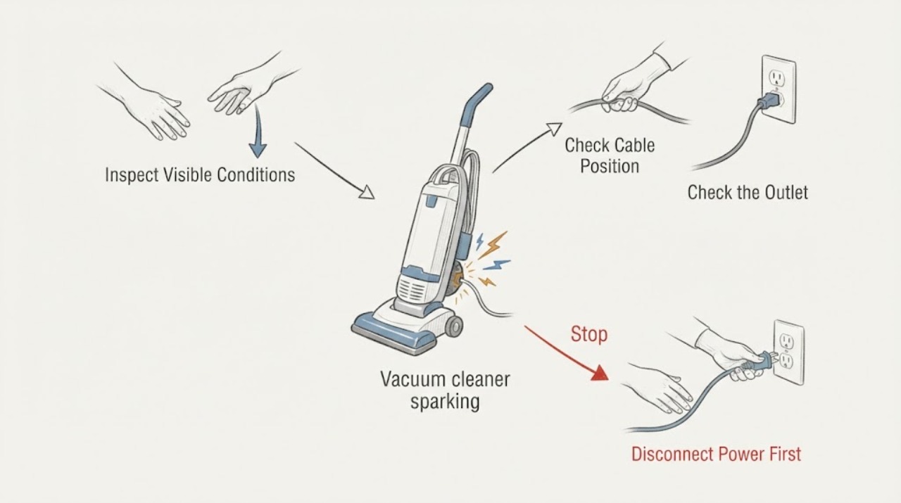 Vacuum cleaner sparking