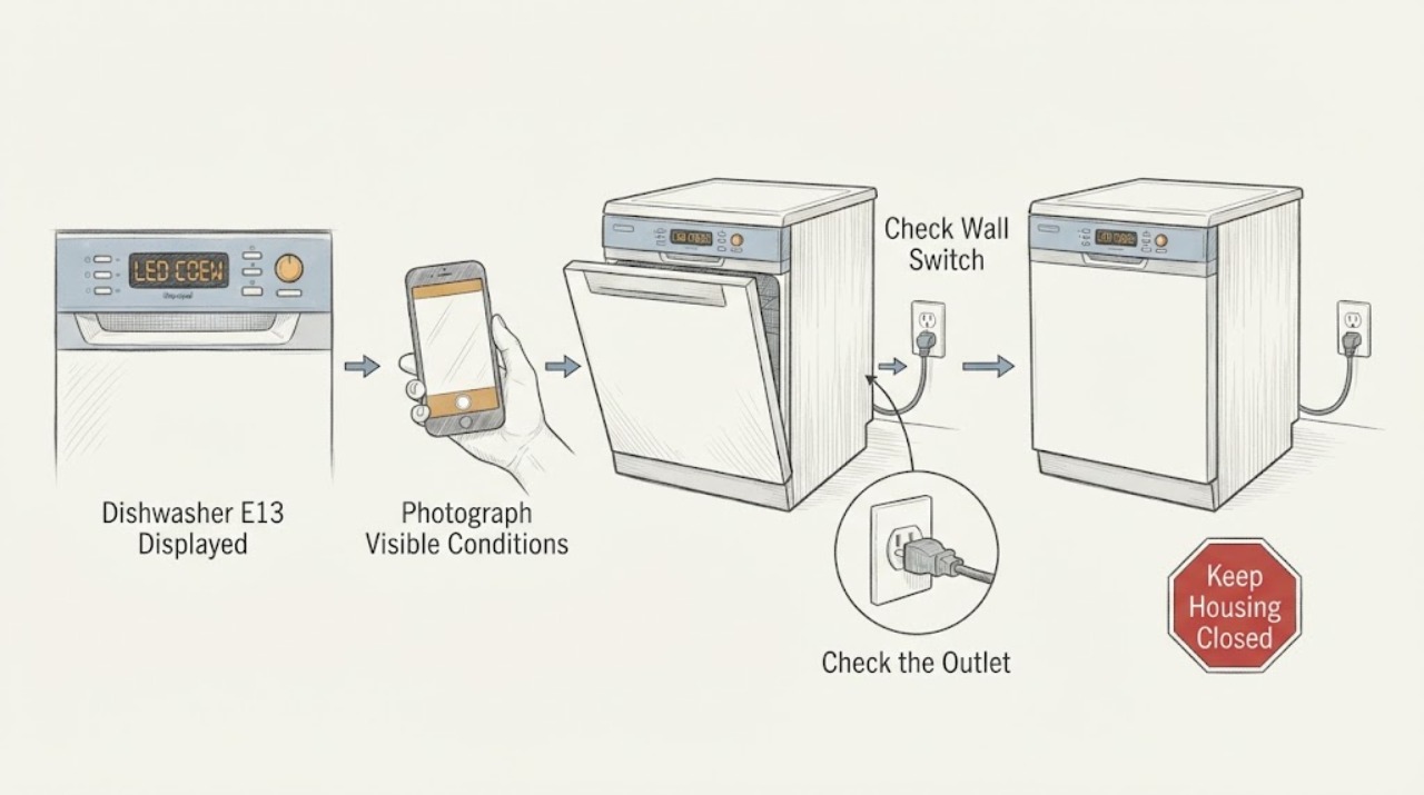 Dishwasher E13 Displayed