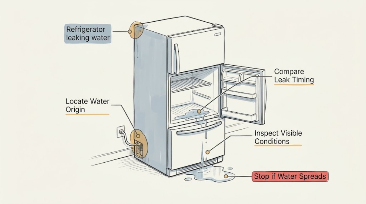 Refrigerator leaking water
