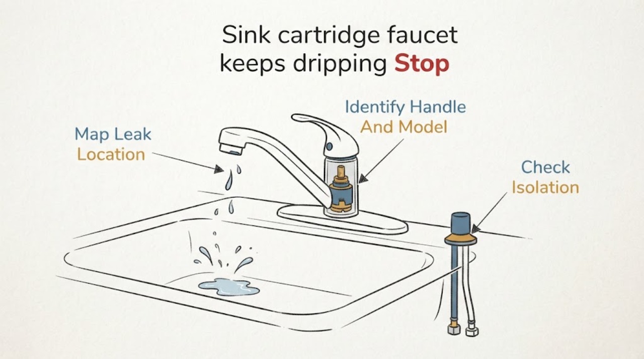 Sink cartridge faucet keeps dripping