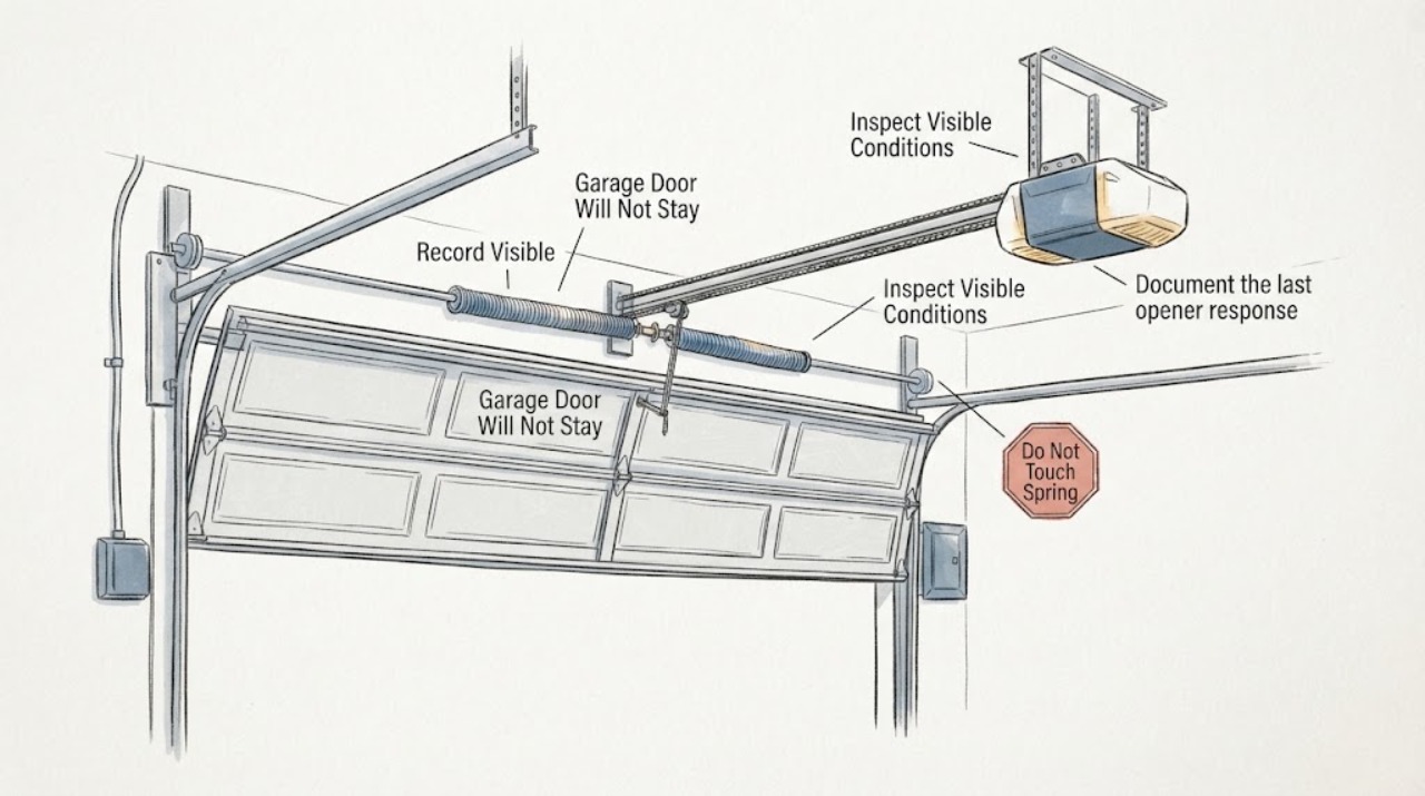 Garage door will not stay