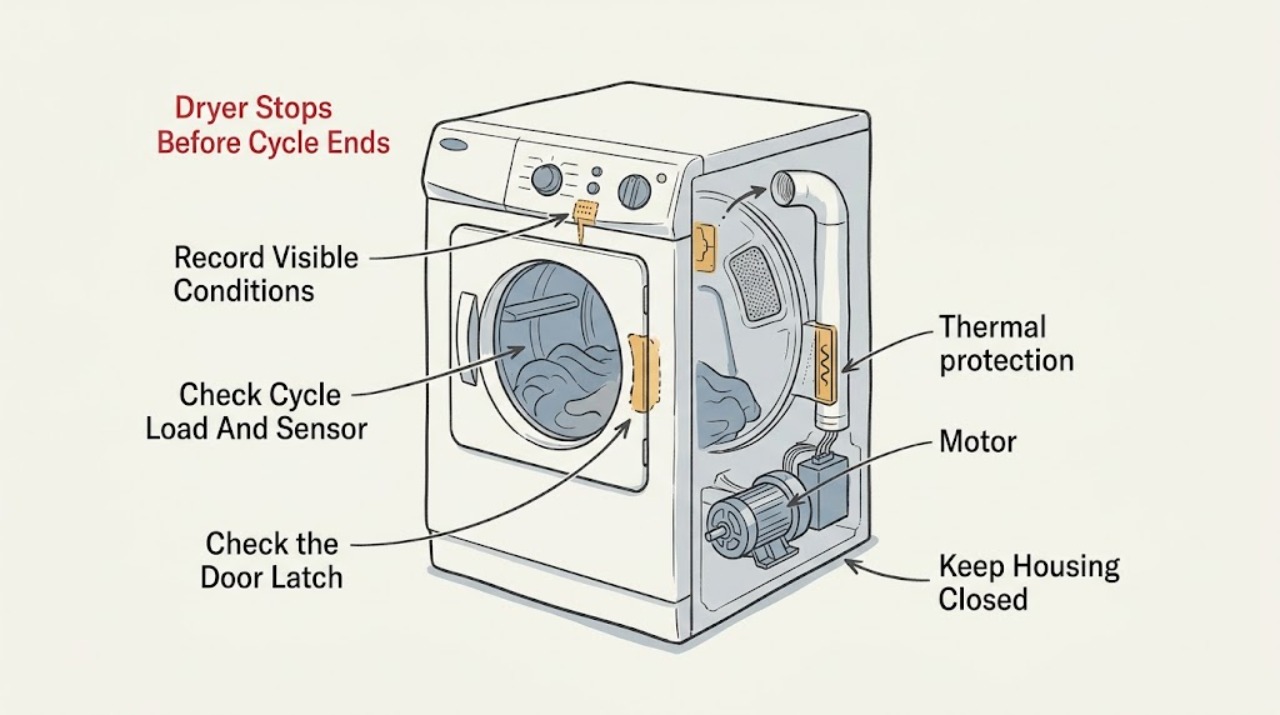 Dryer Stops Before Cycle Ends