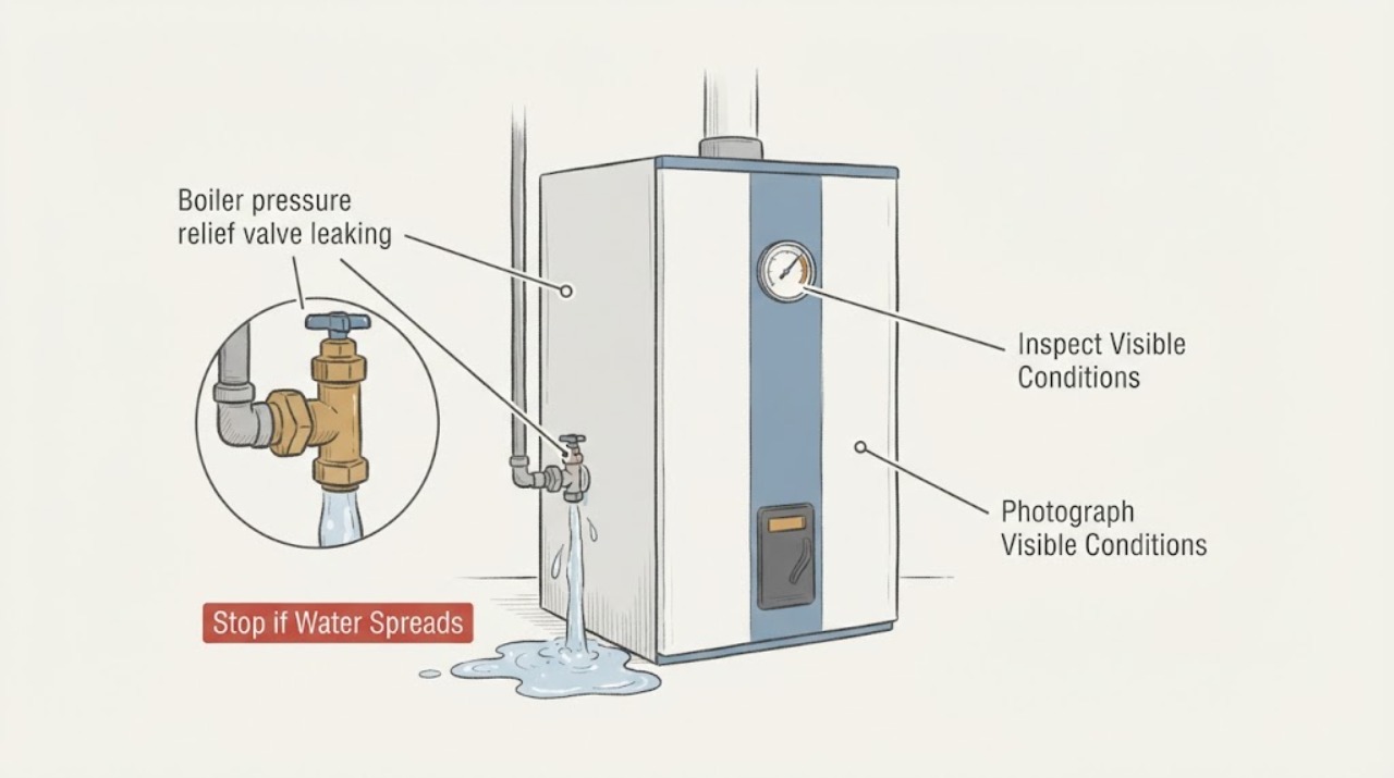 Boiler pressure relief valve leaking