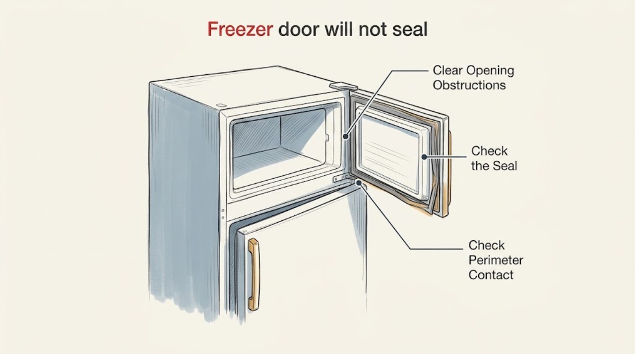 Freezer door will not seal