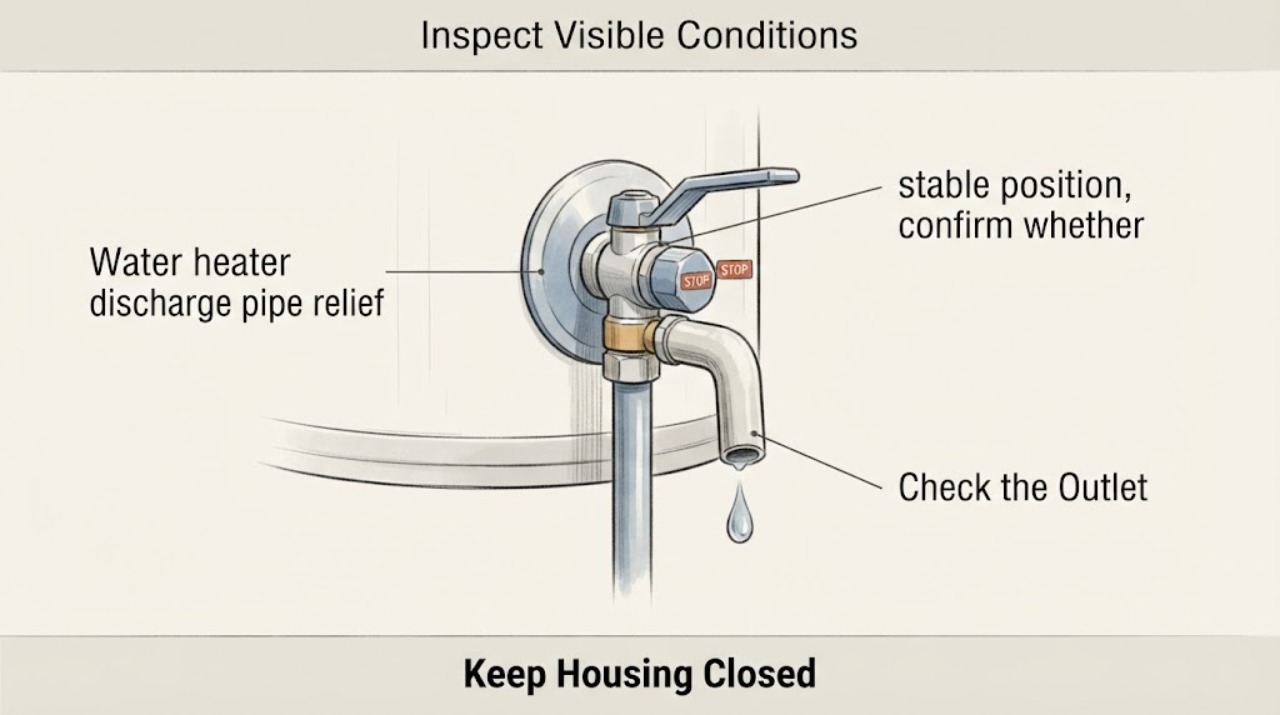 Water heater discharge pipe relief