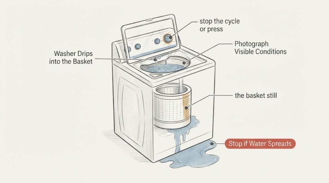 Washer Drips into the Basket
