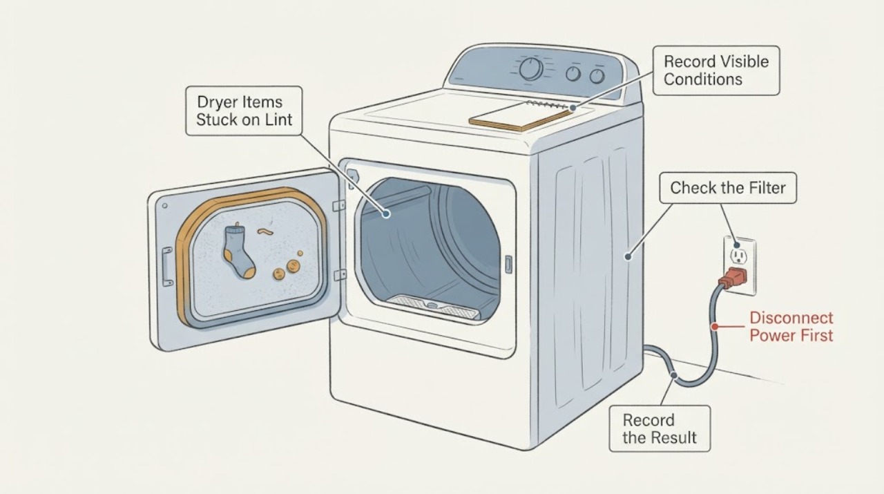 Dryer Items Stuck on Lint