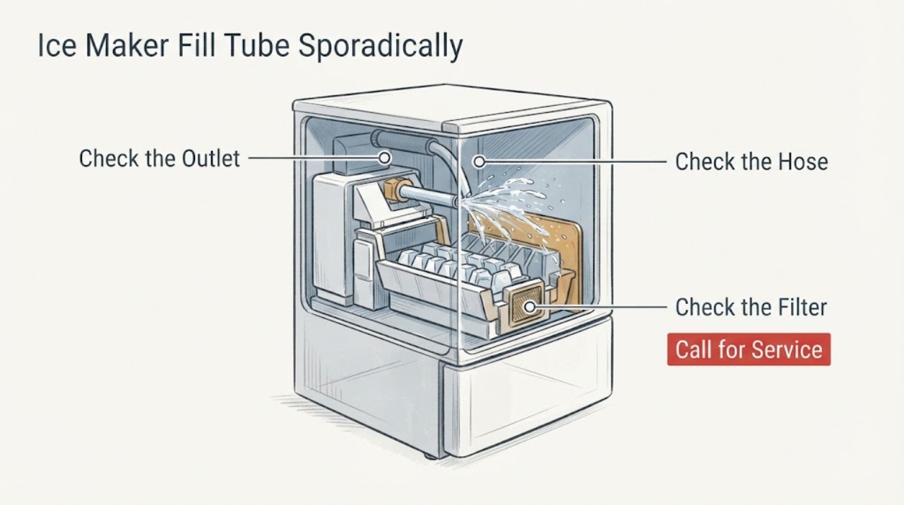 Ice Maker Fill Tube Sporadically