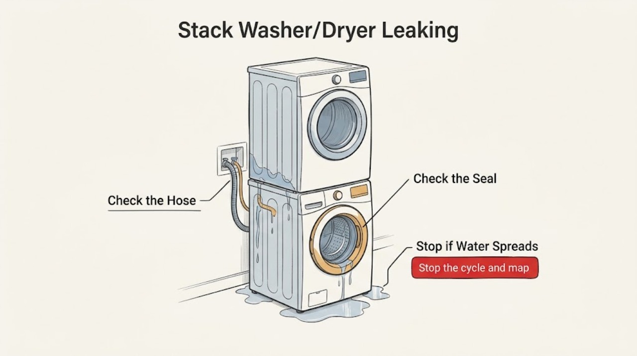 Stack Washer/Dryer Leaking