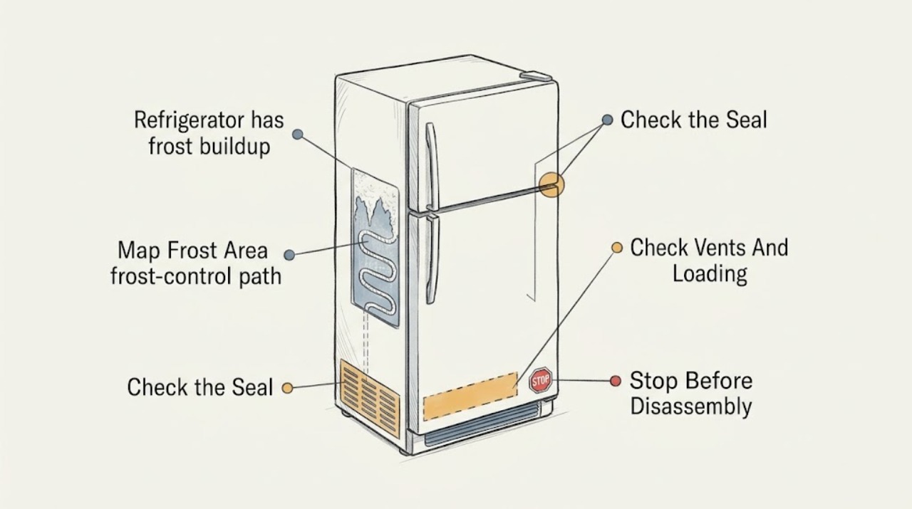 Refrigerator has frost buildup