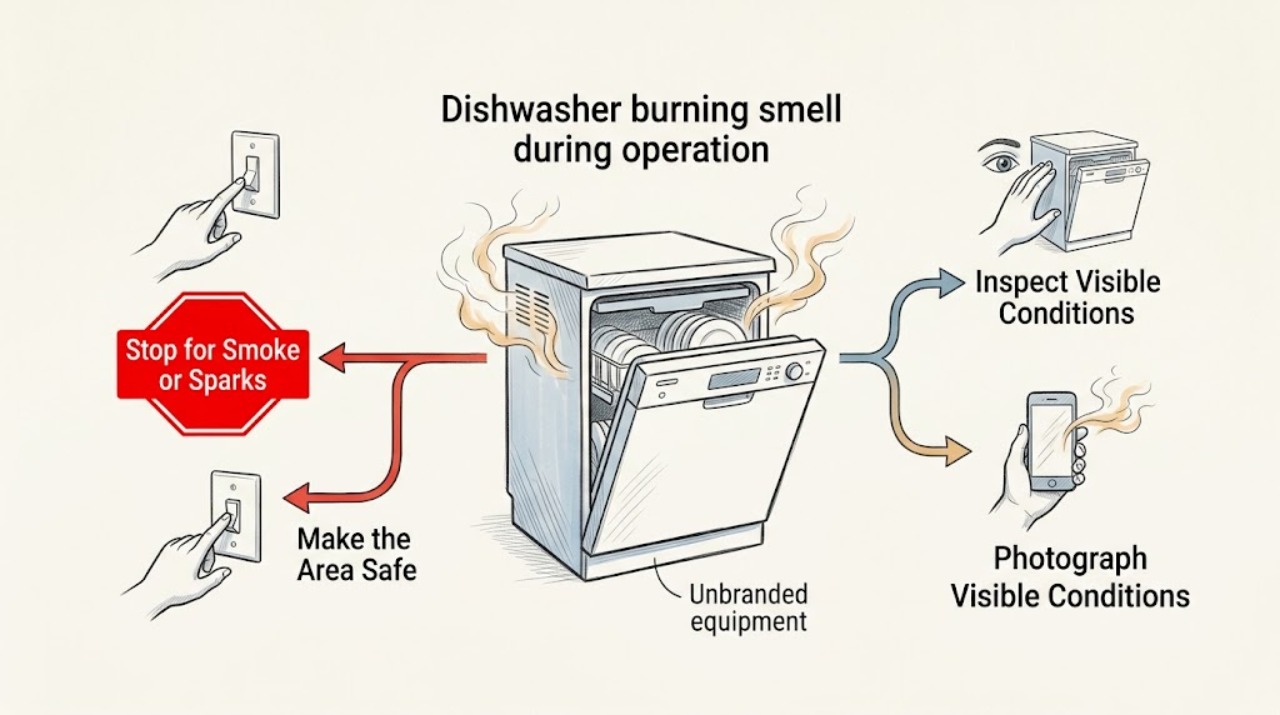 Dishwasher burning smell during operation