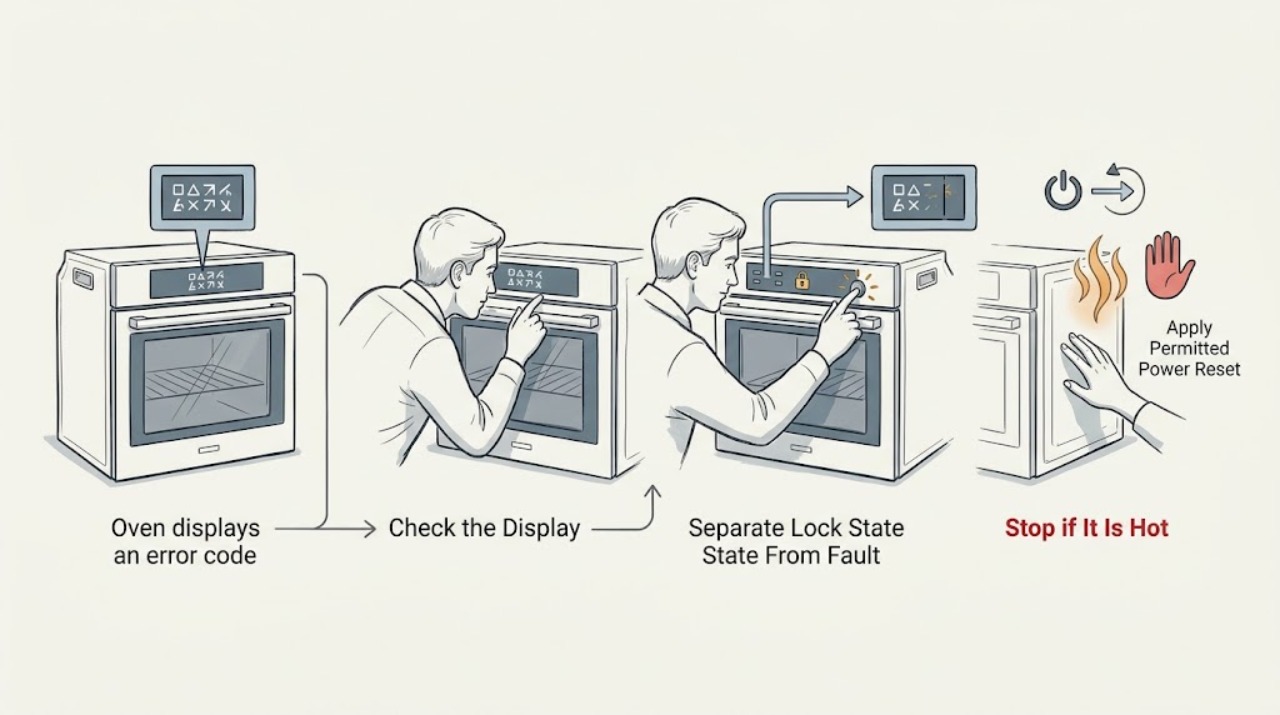 Oven displays an error code