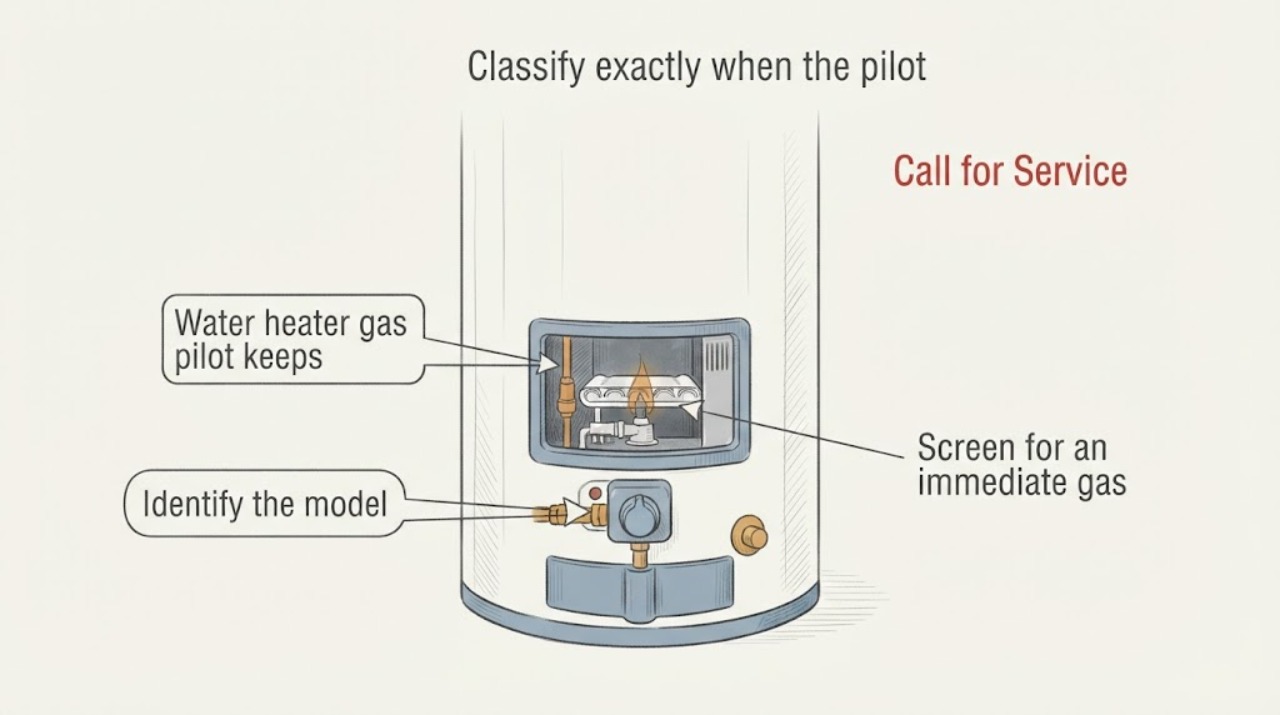 Water heater gas pilot keeps