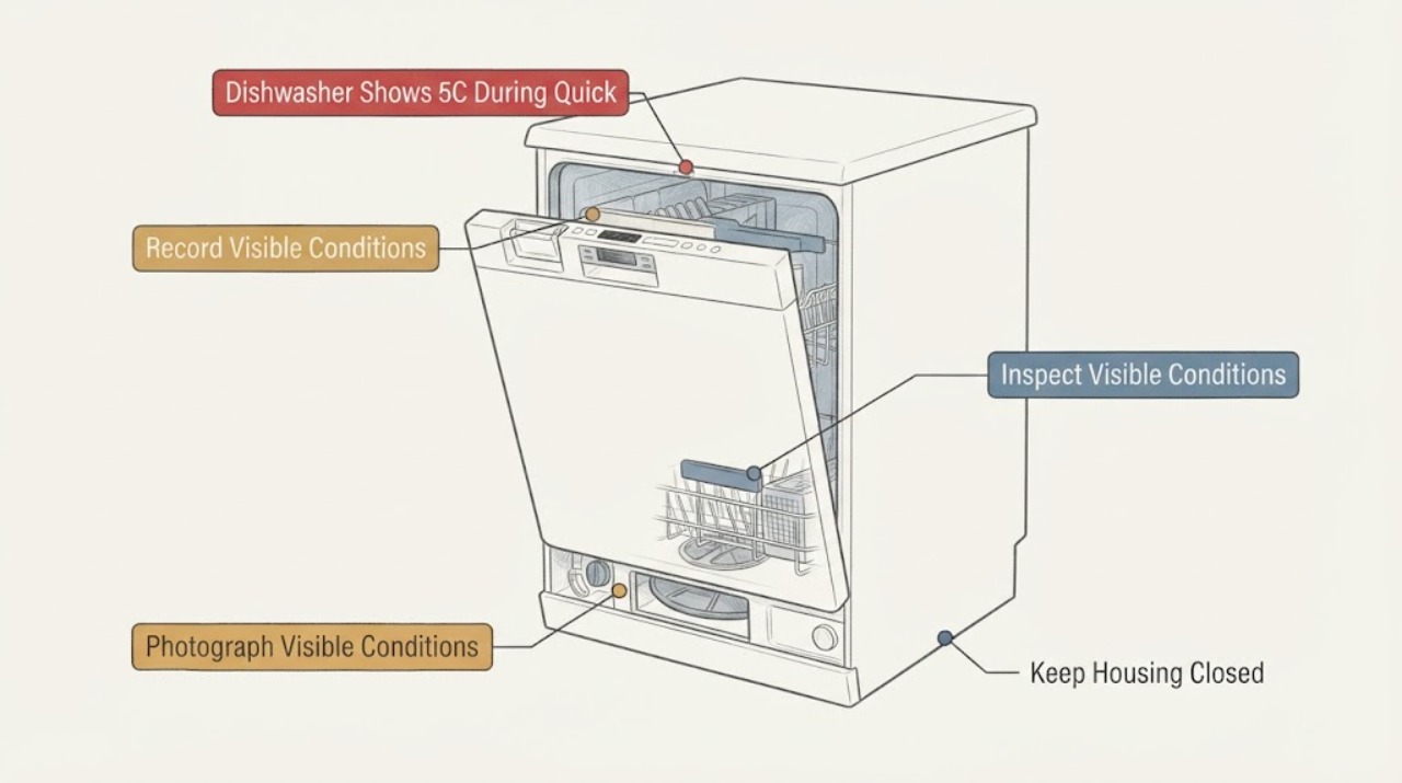 Dishwasher Shows 5C During Quick
