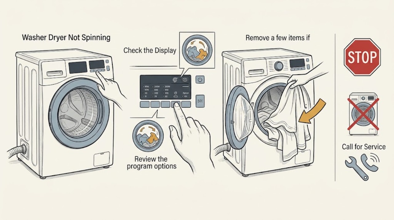 Washer Dryer Not Spinning