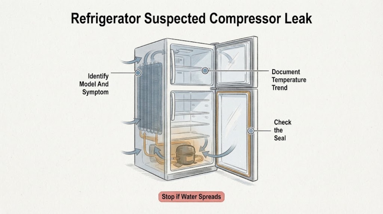 Refrigerator Suspected Compressor Leak |