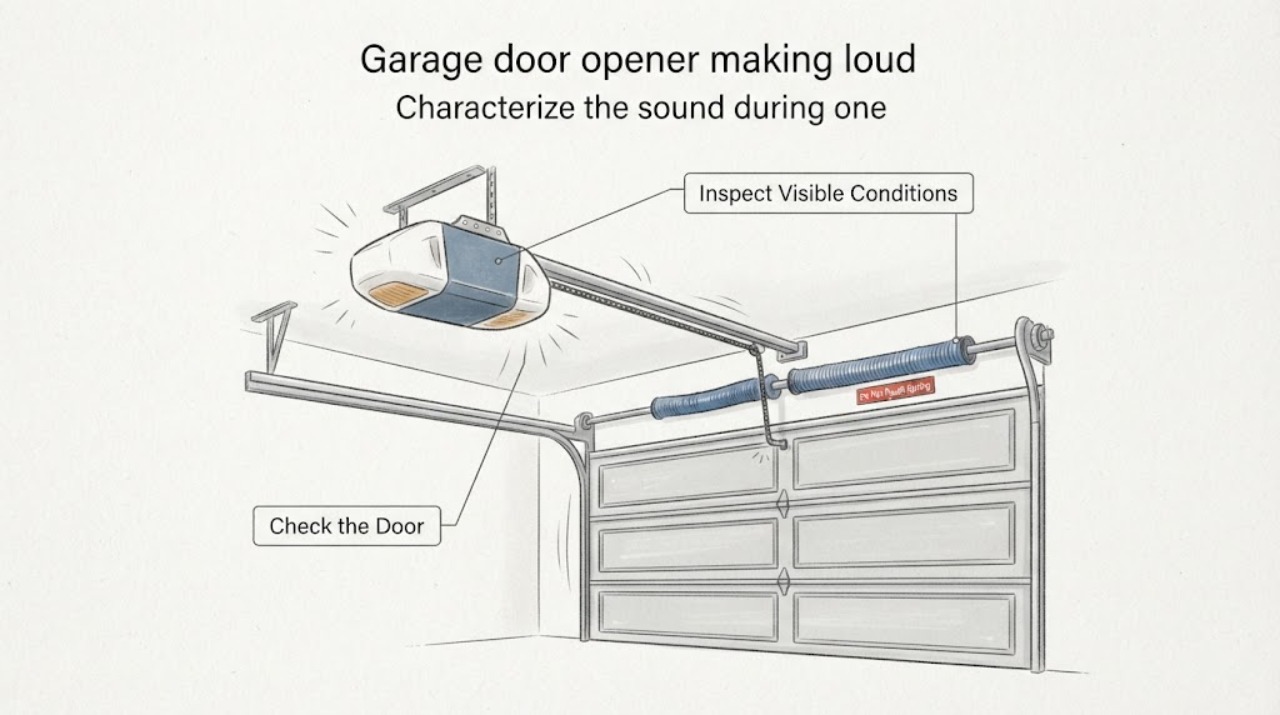 Garage door opener making loud