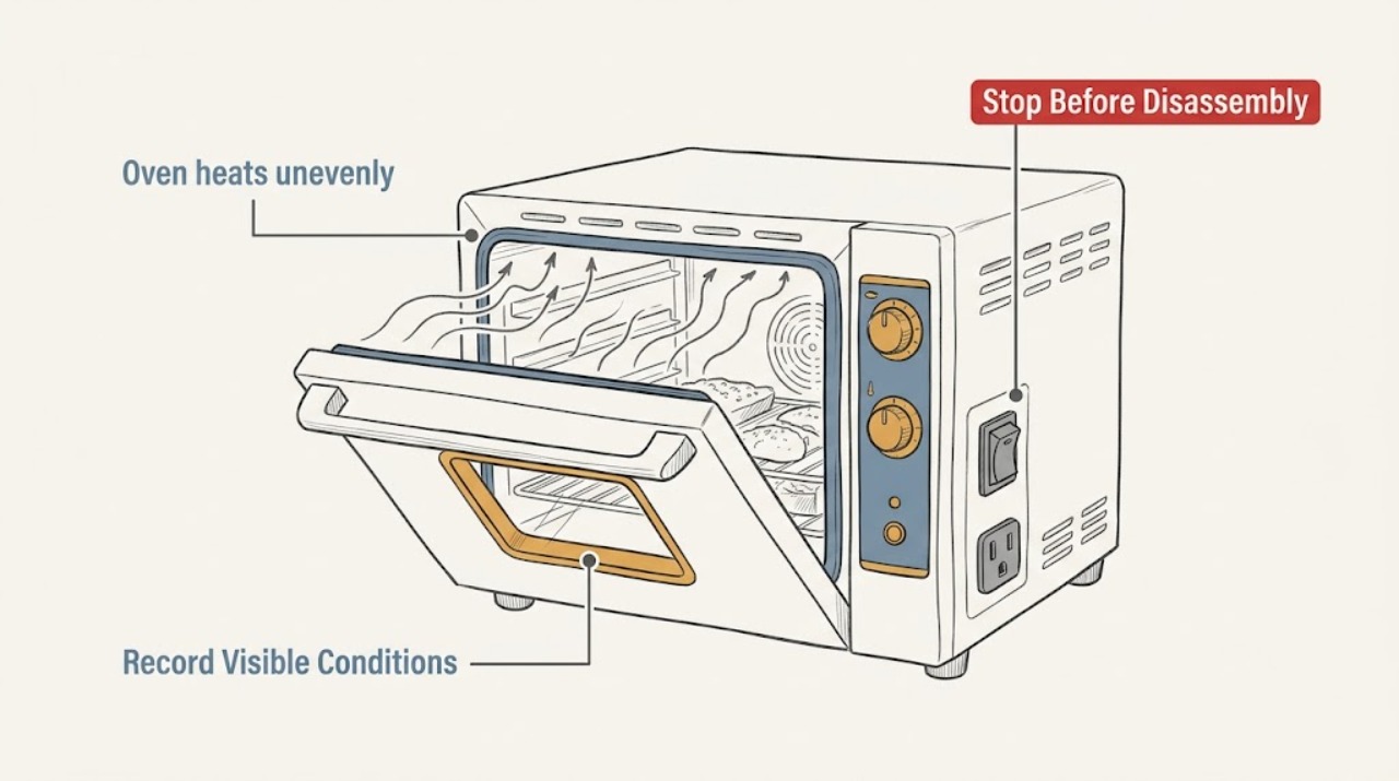 Oven heats unevenly